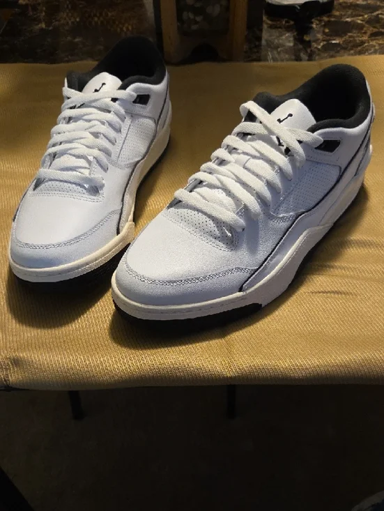 Nike  JORDAN FLIGHT COURT White and Black Low-Top Sneakers - Picture 3 of 6